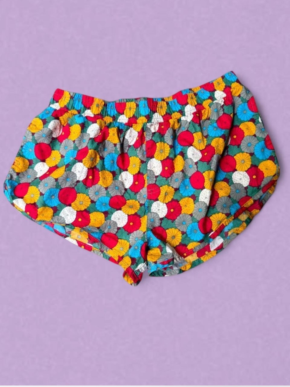 Women's Floral Elastic-Waist Athletic Shorts - Multicolor